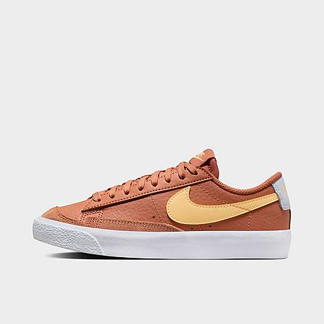 Nike Big Kids' Blazer Low '77 Casual Shoes In Amber Brown/football Grey/white/melon Tint