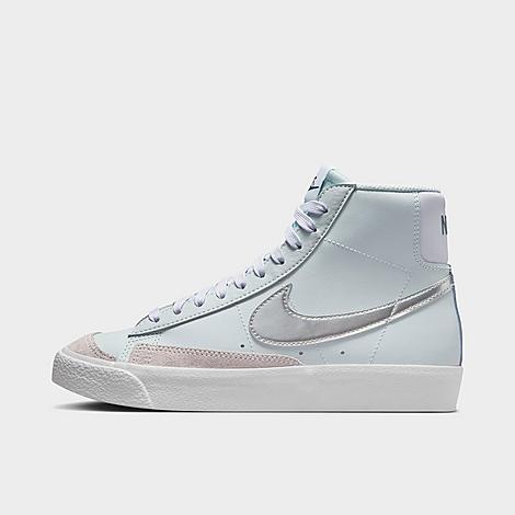 Nike Big Kids' Blazer Mid '77 Casual Shoes In Pure Platinum/barely Grape/thunder Blue/metallic Silver