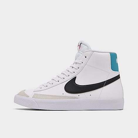Nike Big Kids' Blazer Mid '77 Casual Shoes In White/black/blue Lightning/white