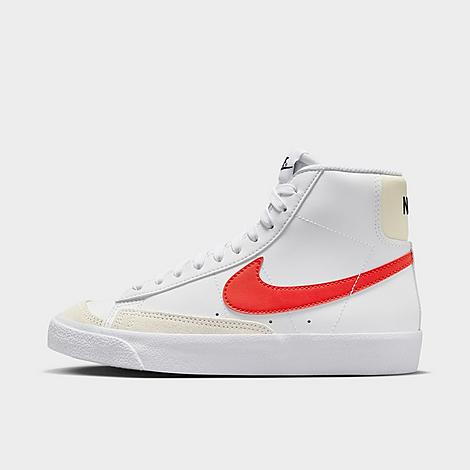 Nike Big Kids' Blazer Mid '77 Casual Shoes In White/picante Red/coconut Milk/white
