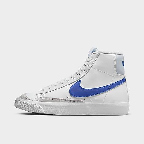 Nike Big Kids' Blazer Mid '77 Casual Shoes In White/game Royal/pure Platinum