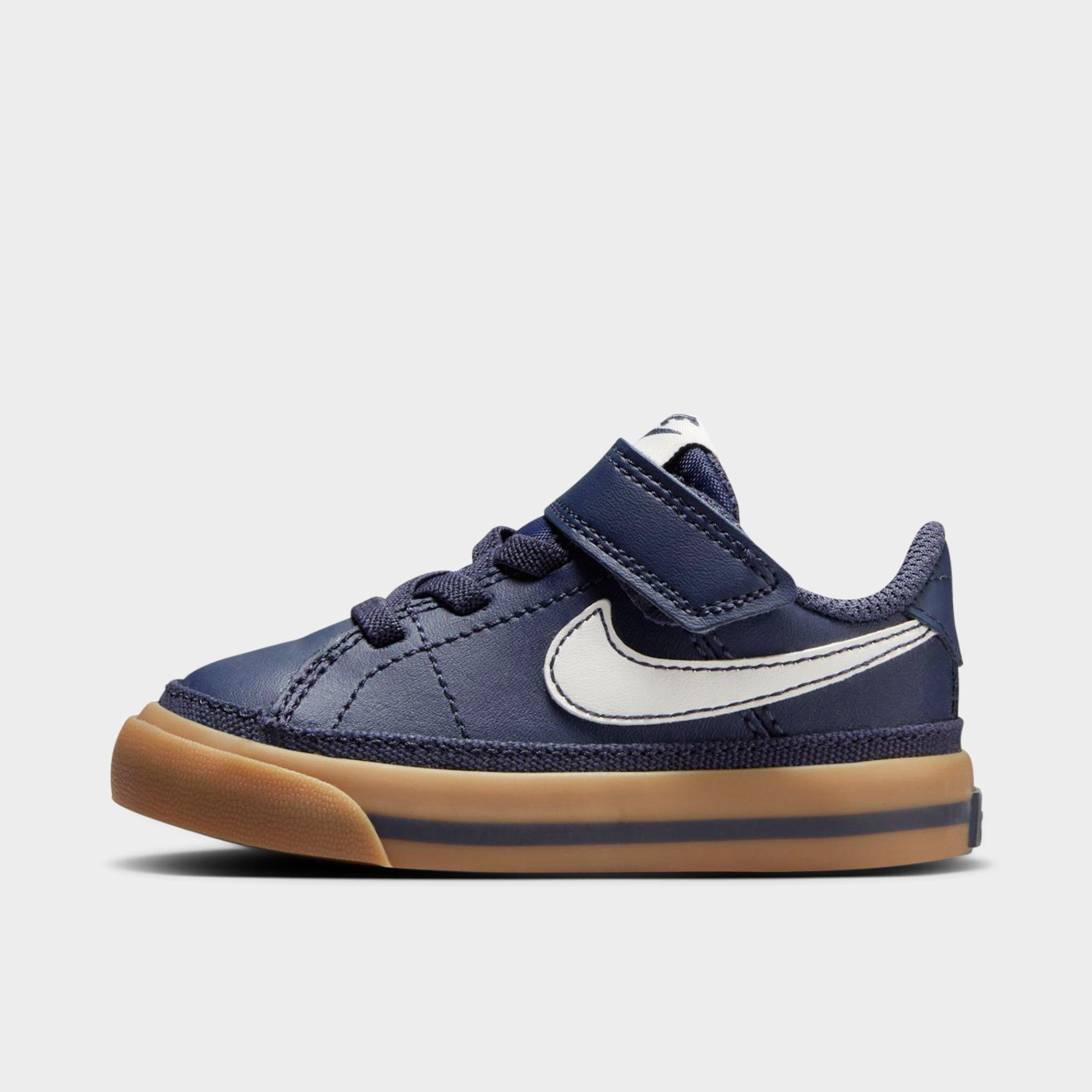 Nike Kids Toddler Court Legacy Casual Shoes in Thunder Blue/Gum Light Brown/Sail Size: 2.0