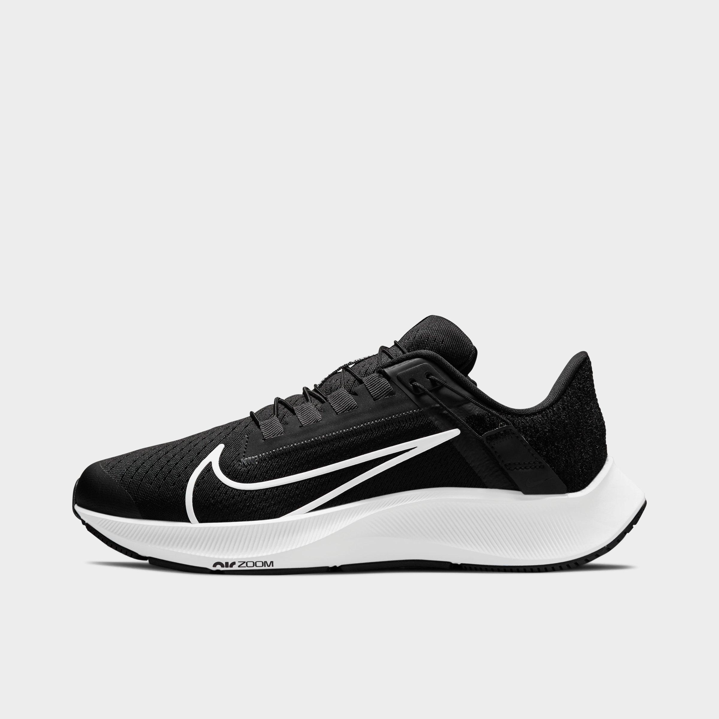 Nike Women's Zoom Pegasus 38 Flyease Running Shoes (wide Width) In Black/anthracite/volt/white