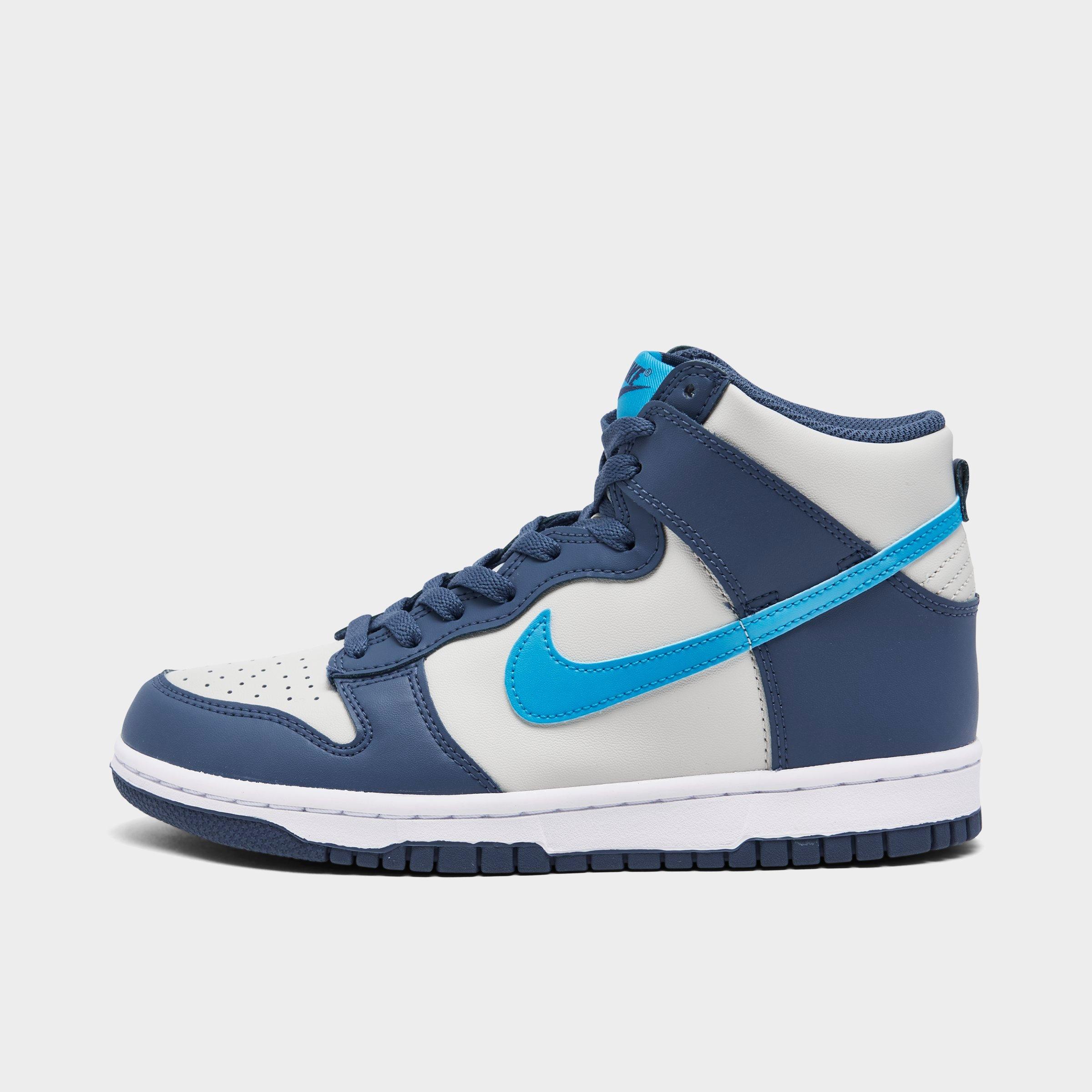 Nike Big Kids' Dunk High Casual Shoes In Light Bone/blue Lightning/diffused Blue