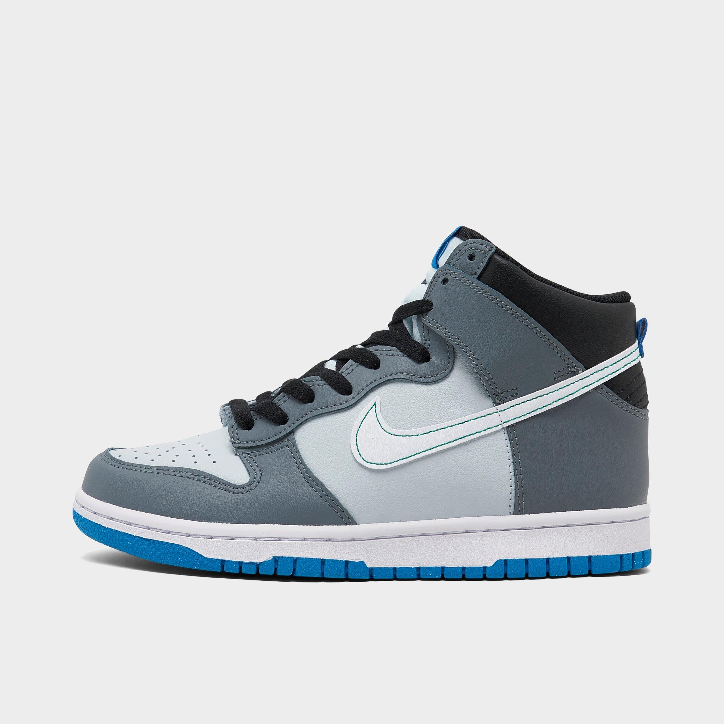 Nike Big Kids' Dunk High Casual Shoes In Pure Platinum/cool Grey/light Photo Blue/white