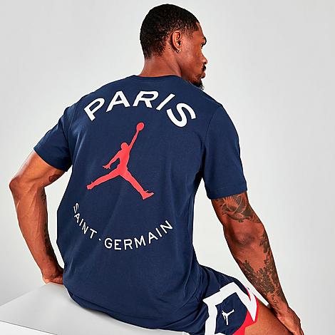 Nike Jordan Men's Paris Saint-germain Logo Short-sleeve T-shirt In Midnight Navy