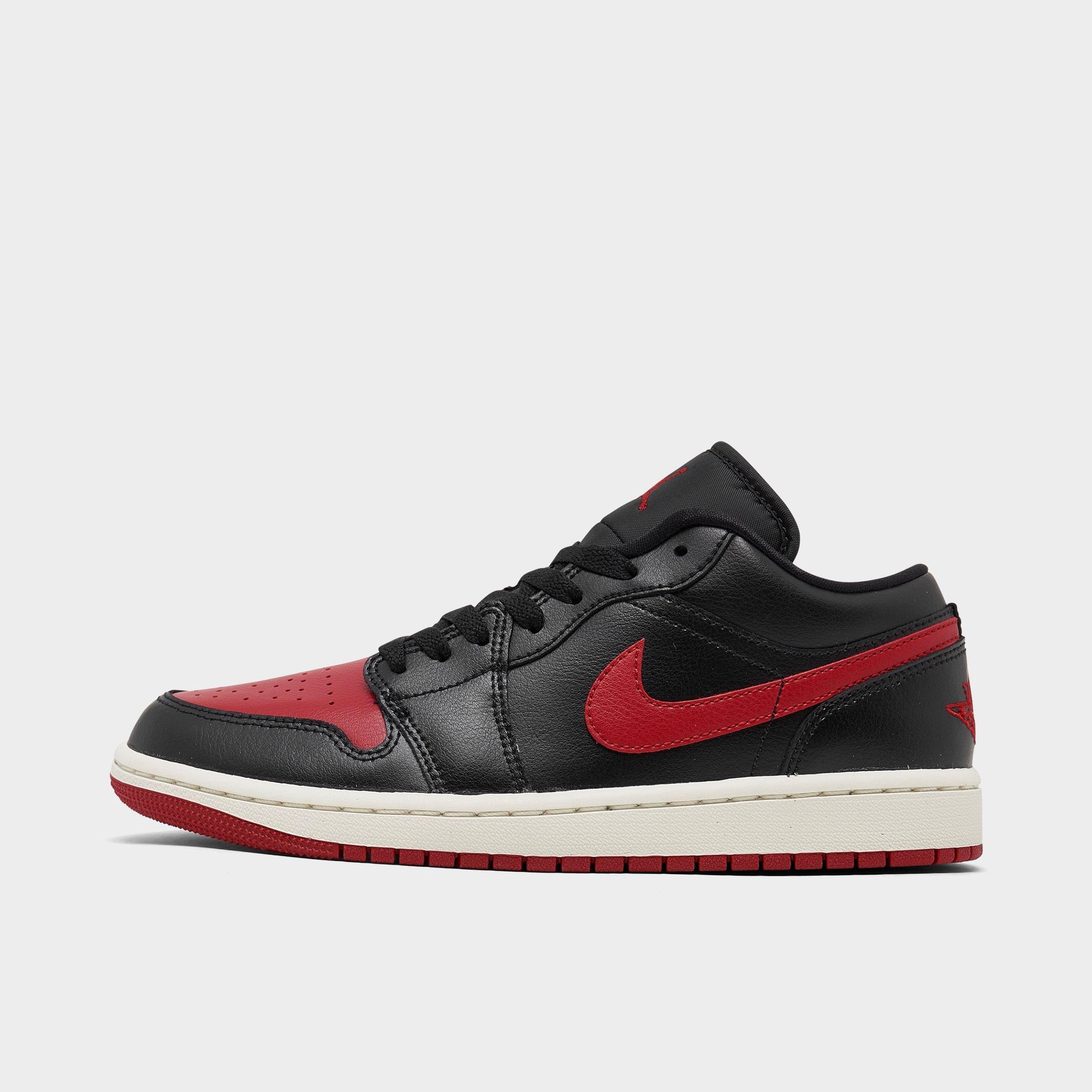 Nike Air Jordan 1 Low Sneakers In Black And Gym Red In Black/gym Red/sail