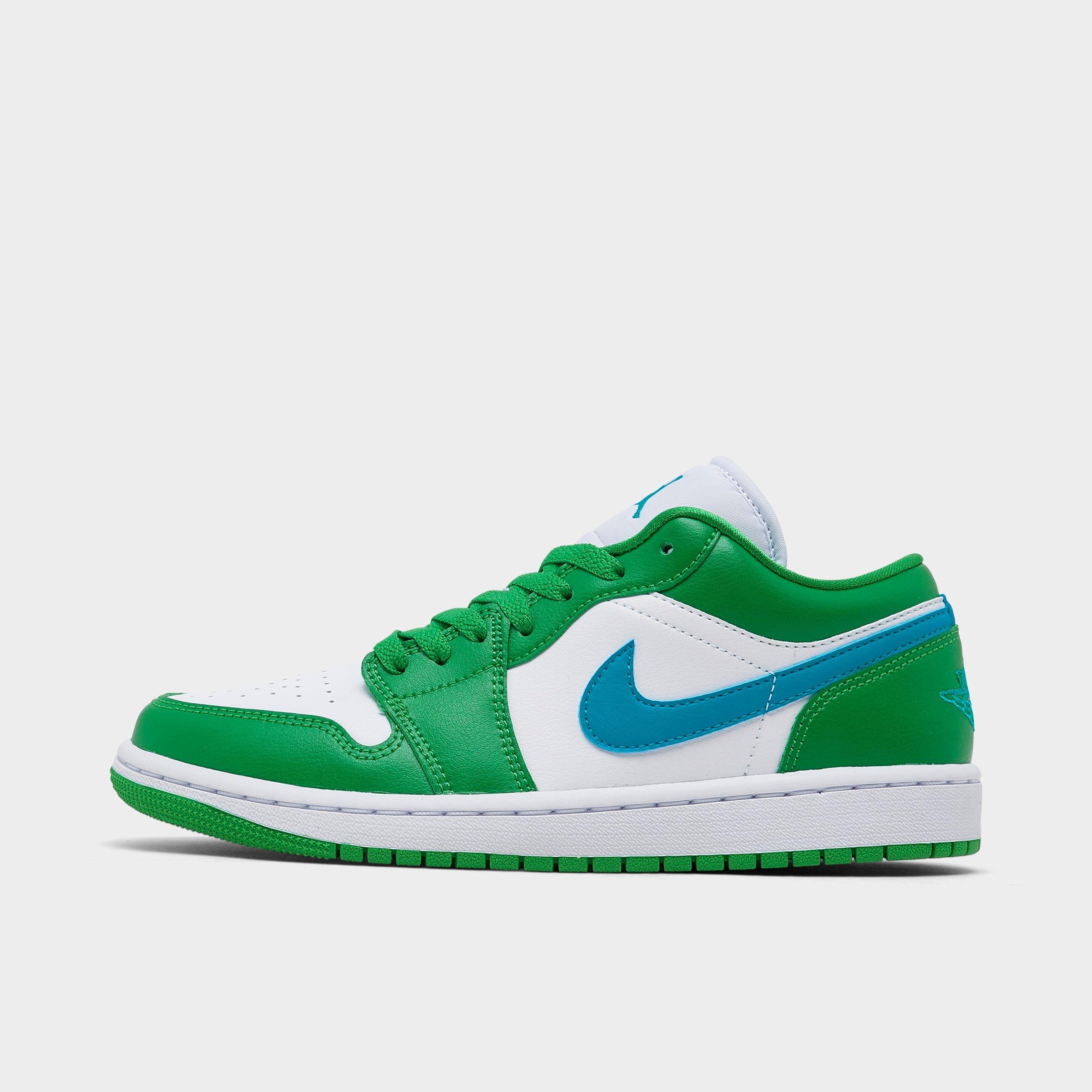 Nike Jordan Women's Air Retro 1 Low Casual Shoes In Lucky Green/aquatone/white