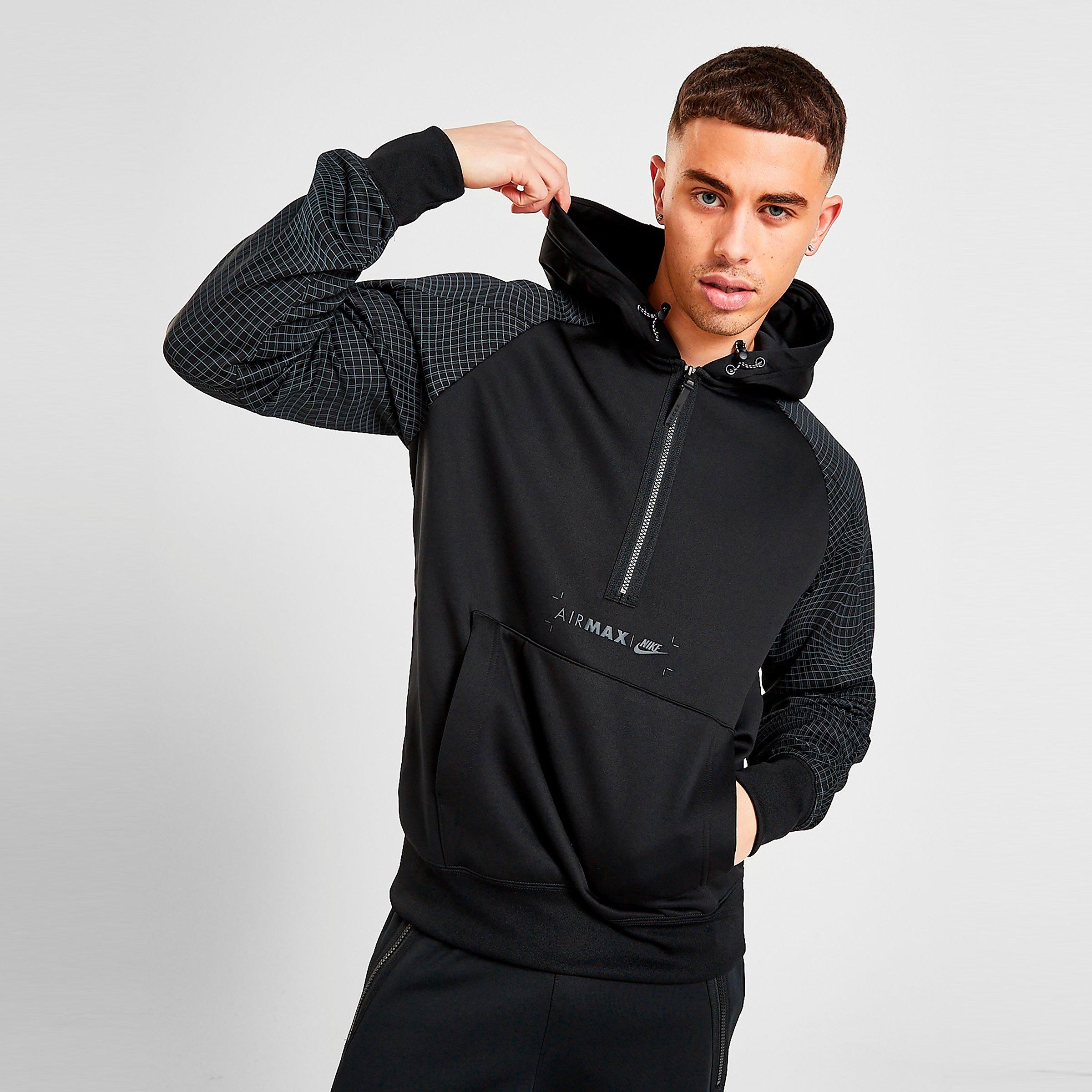 Schuine streep druiven Almachtig Nike Men's Sportswear Air Max Logo Half-zip Fleece Hoodie In Black/black/ black | ModeSens