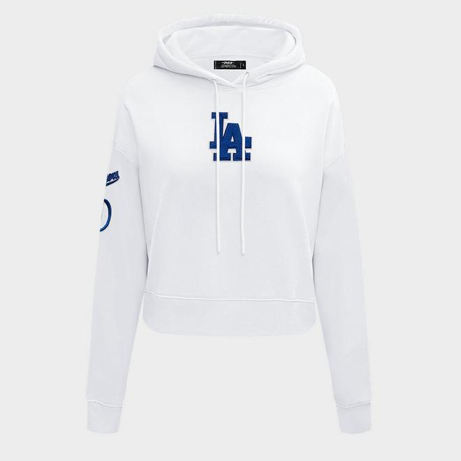 Women's Pro Standard Los Angeles Dodgers MLB Classic Fleece Cropped Pullover Hoodie