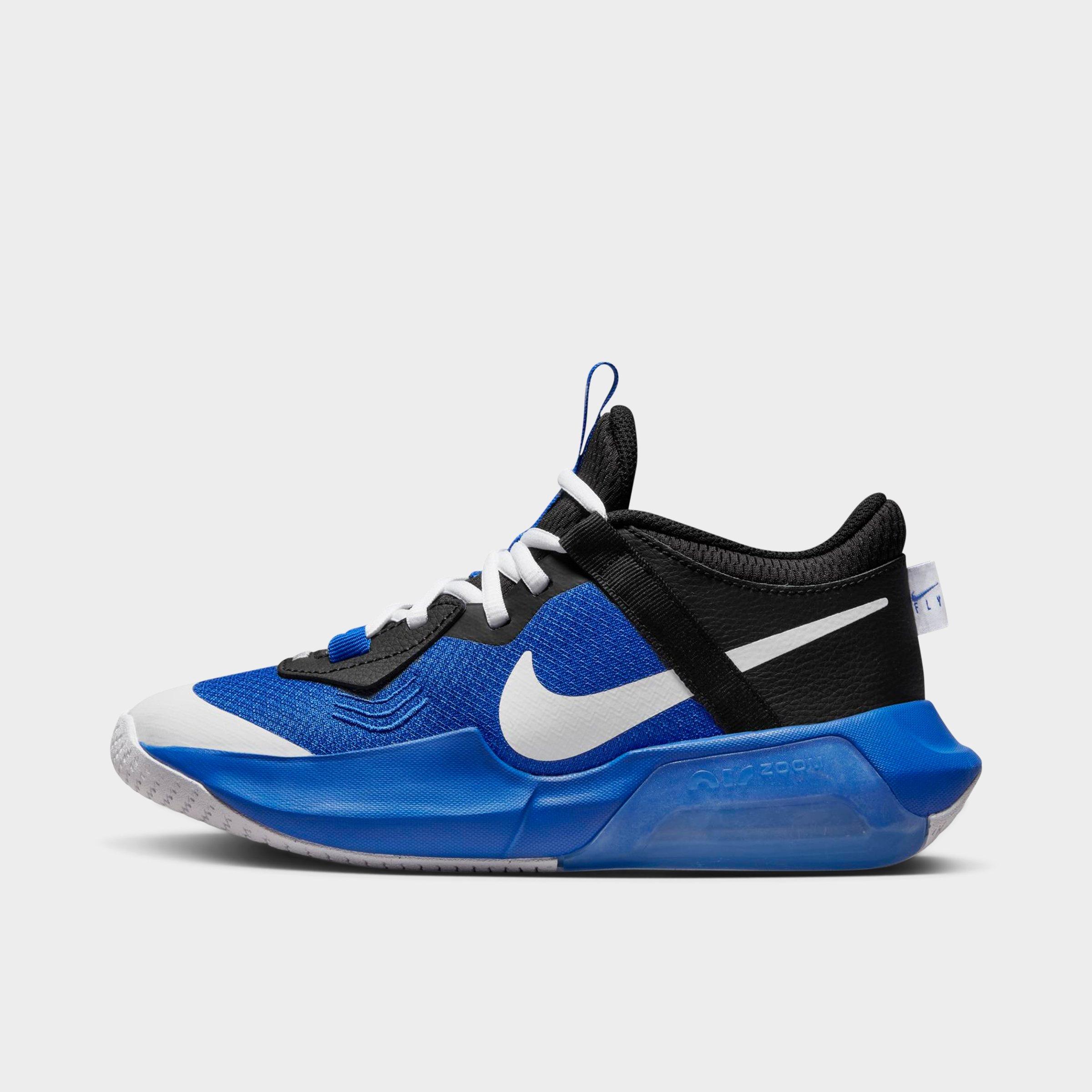 Nike Big Kids' Air Zoom Crossover Basketball Shoes Size 7.0 In Racer Blue/white/black