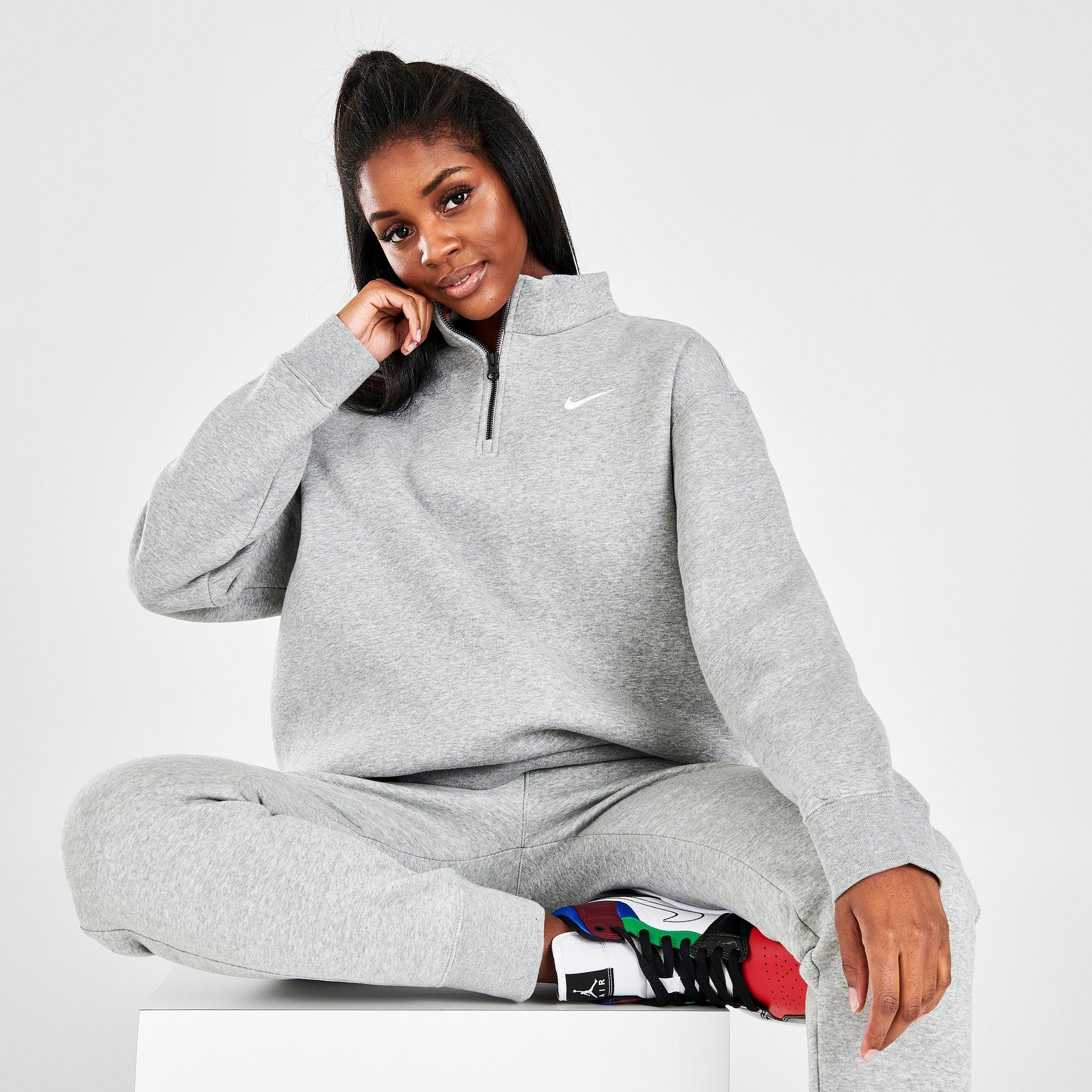 Nike Women's Sportswear Trend Quarter-zip Fleece Sweatshirt In Grey