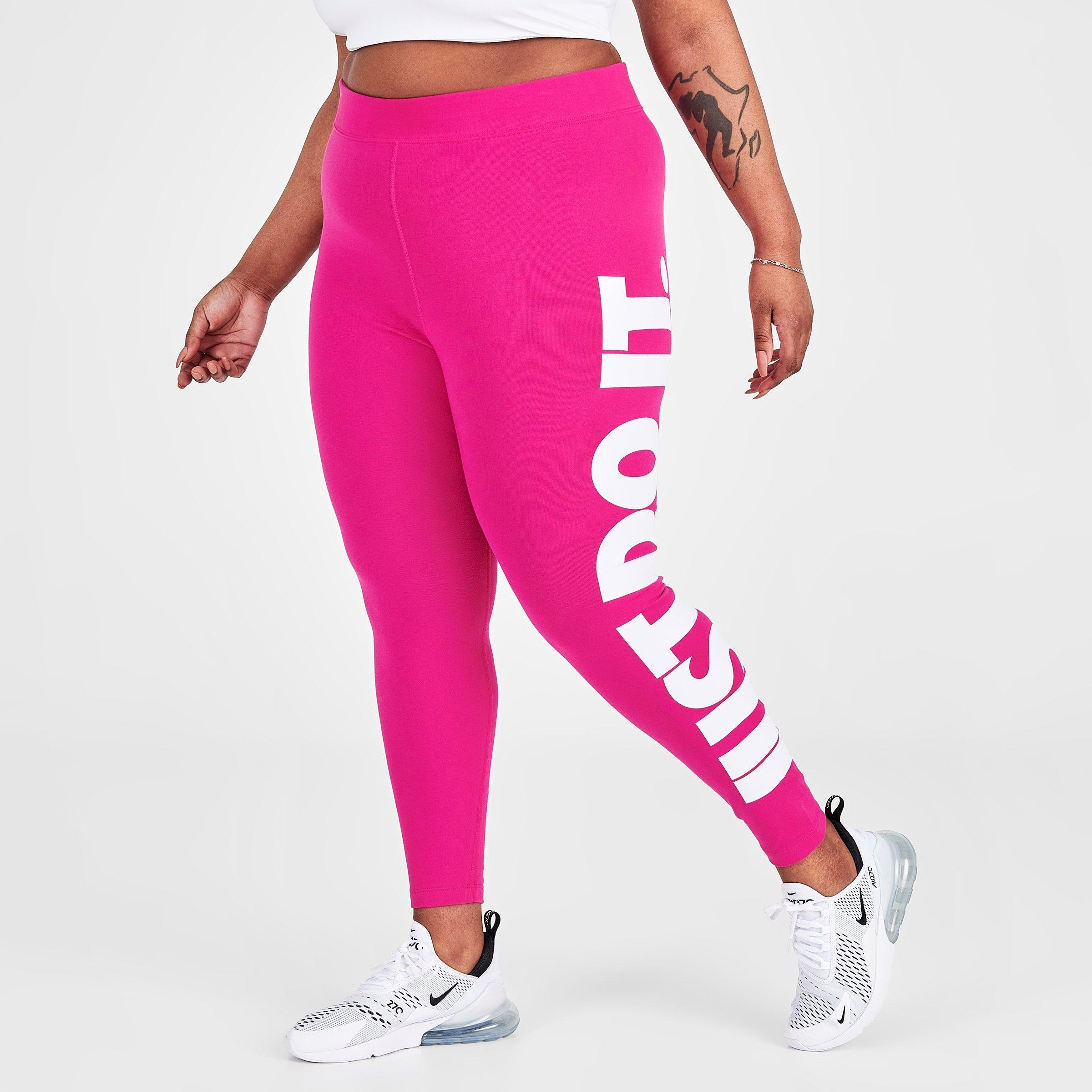 Nike Women's  Sportswear Essential High-waisted Graphic Leggings In Active Pink/white