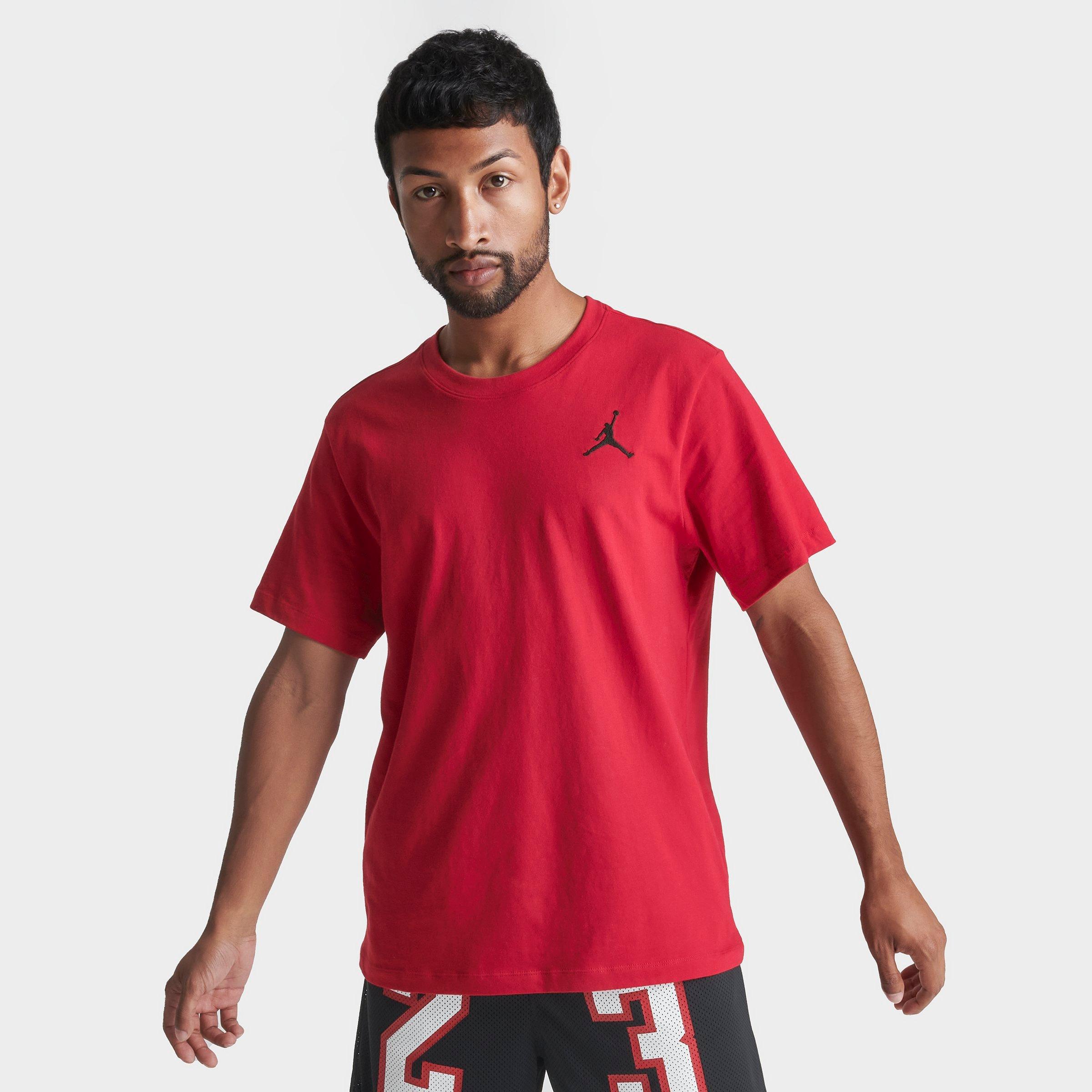 Nike Jordan Men's Jumpman Embroidered Logo T-shirt Size Medium 100% Cotton In Gym Red/black