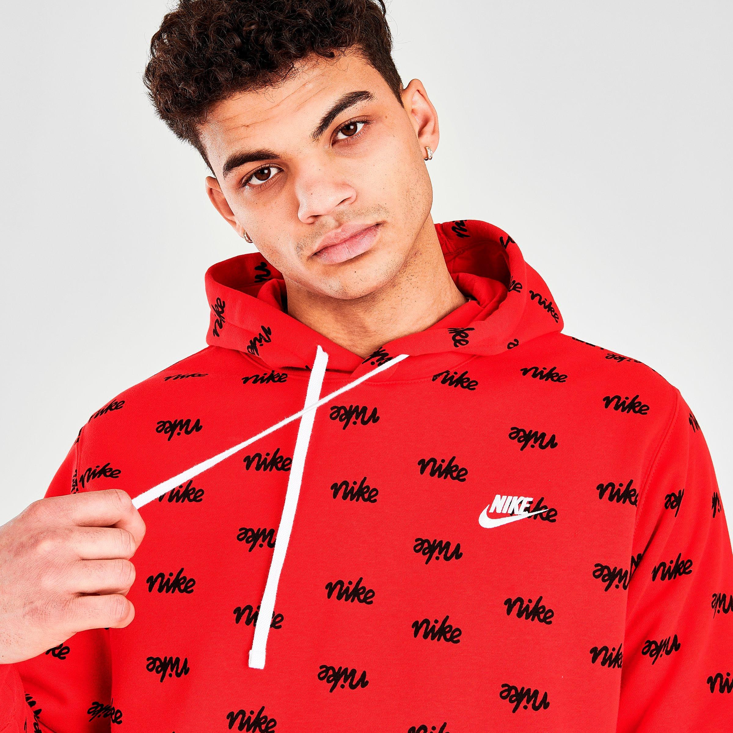 nike red sweater zip up