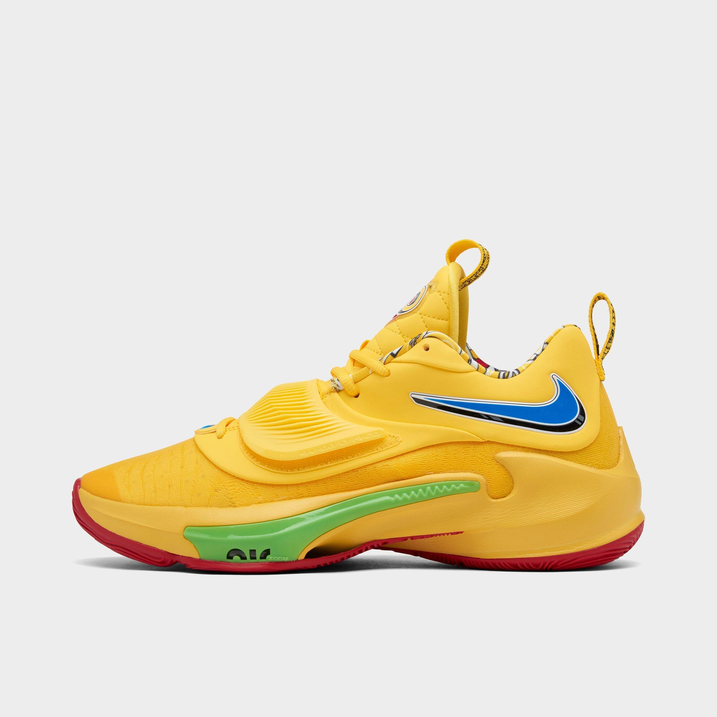 Nike Zoom Freak 3 Basketball Shoes In Yellow Zest/white/action Red/black