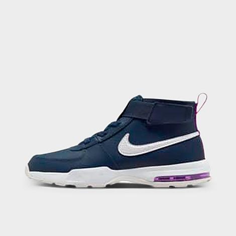 Nike Little Kids' Air Max Goaterra 2.0 All-weather Casual Boots In Midnight Navy/pure Platinum/vivid Purple/metallic Silver