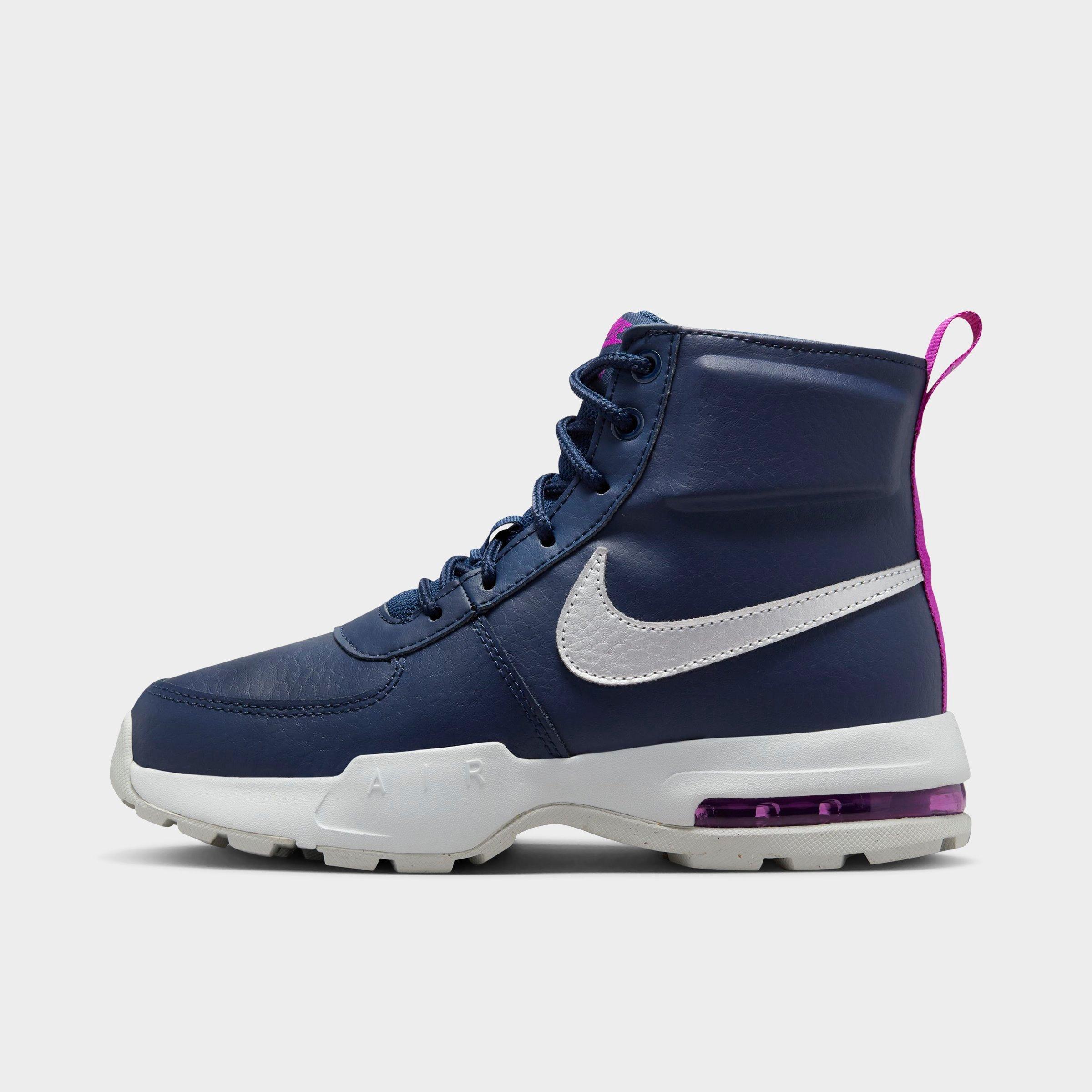 Nike Kids' Air Max Goaterra 2.0 Sneaker In Midnight Navy/pure Platinum/vivid Purple/metallic Silver