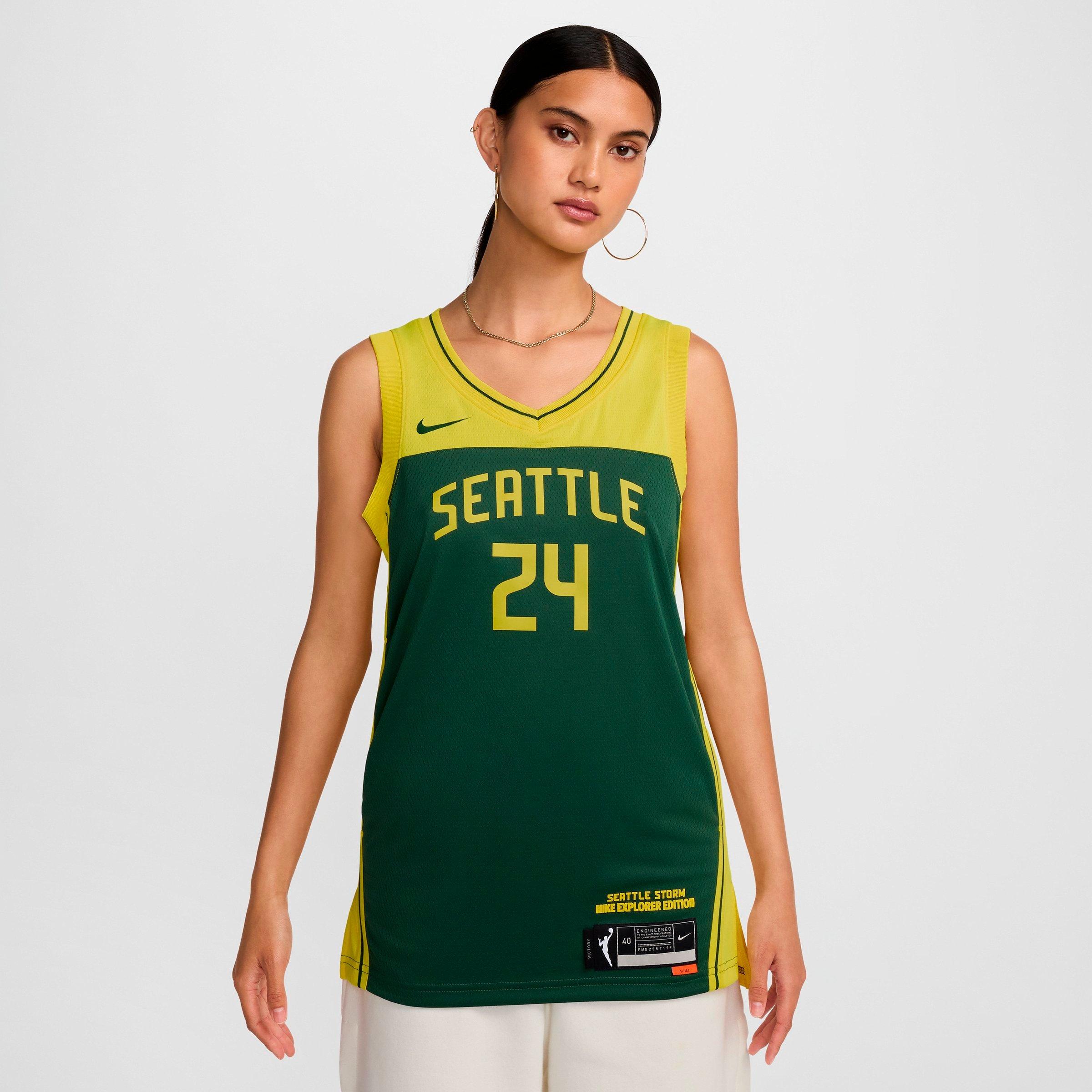 Nike Women's Dri-FIT Seattle Storm Explorer Edition WNBA Victory Jersey in Fir/Yellow Strike Size: XS