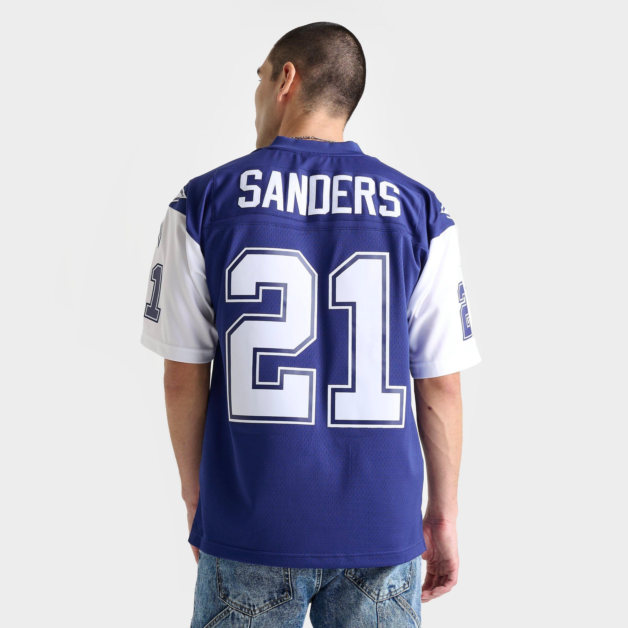 Mitchell And Ness Men's Deion Sanders Dallas Cowboys NFL Legacy Football Jersey Shirt in Blue/Dark Royal Size Medium 100% Polyester/Twill/Jersey Shirt 