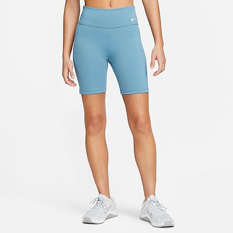 Nike Women's One Mid-rise 7 Inch Bike Shorts In Noise Aqua/white