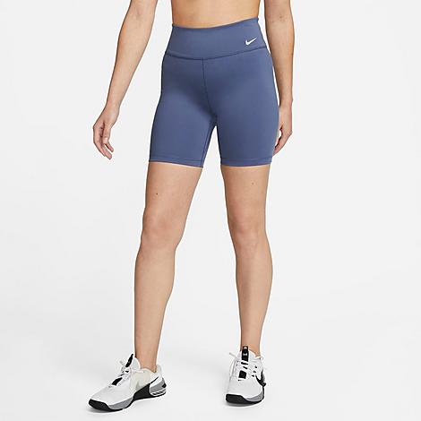 Shop Nike Women's One Mid-rise 7 Inch Bike Shorts In Diffused Blue/white