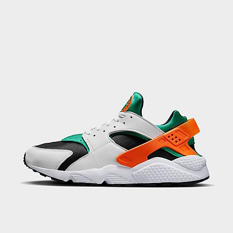 Nike Men's Air Huarache Casual Shoes In White/safety Orange/stadium Green/black