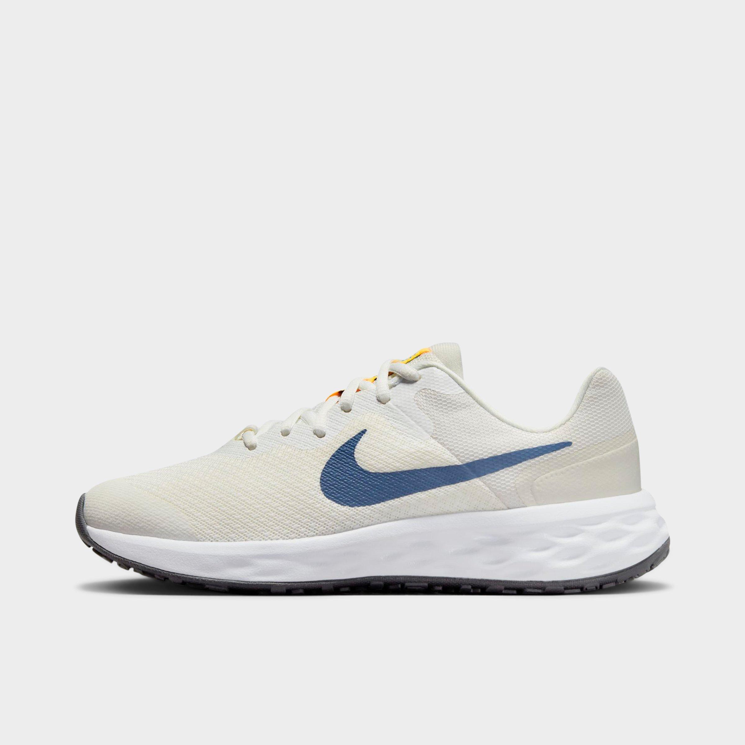 Nike Revolution 6 Big Kids' Road Running Shoes In Summit White/diffused Blue/light Bone/blue Lightning