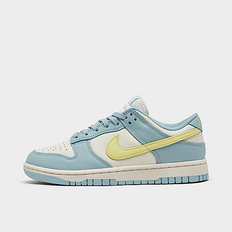 Nike Women's Dunk Low Retro Casual Shoes In Sail/citron Tint/ocean Bliss/light Silver