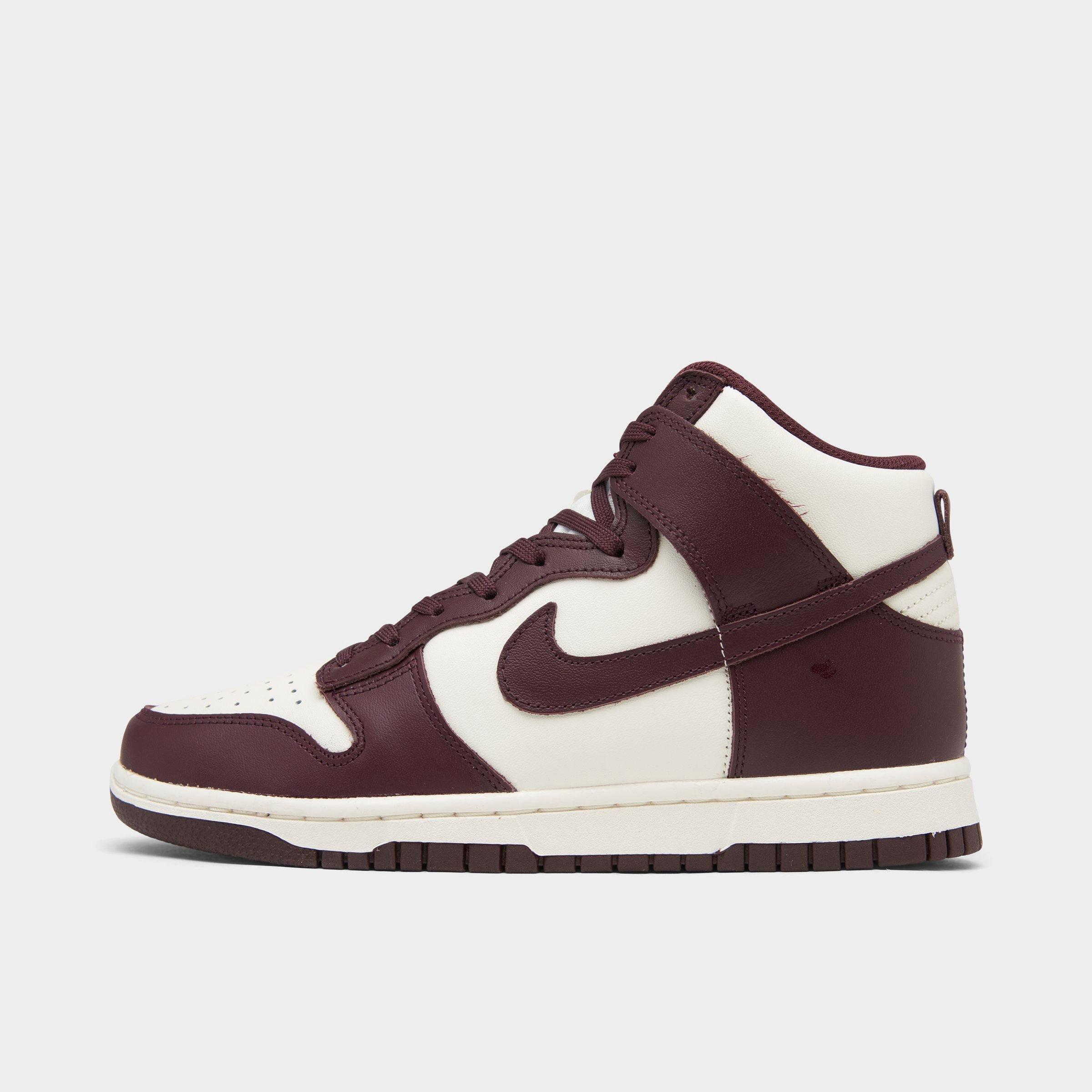 Nike Women's Dunk High Retro Casual Shoes In Burgundy Crush/burgundy Crush/sail