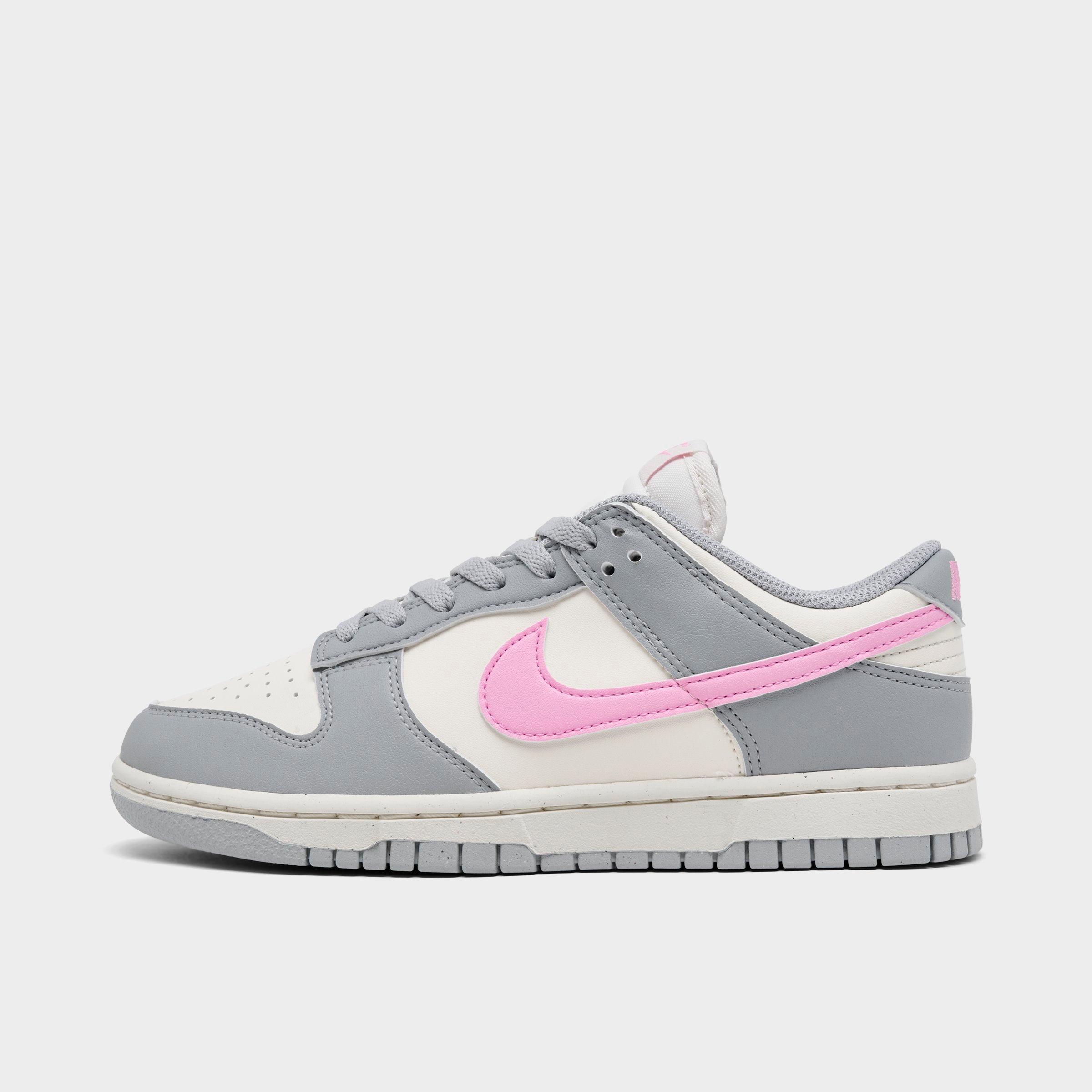 Nike Women's Dunk Low Next Nature Casual Shoes in Light Smoke Grey/Pale Ivory/Pink Rise Size: 5.0
