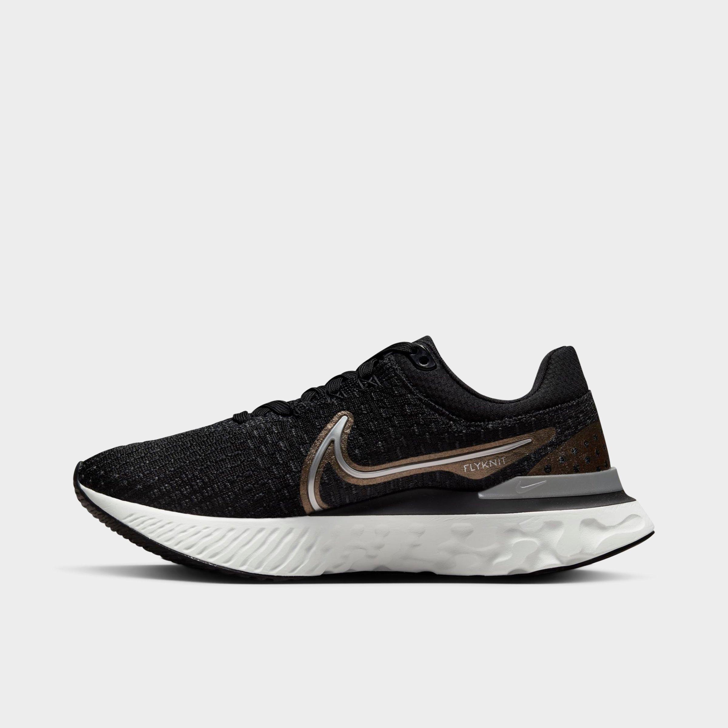 Nike React Infinity Flyknit Running Shoe In Black/mtlc Silver/anthracite/mtlc Copper/summit White