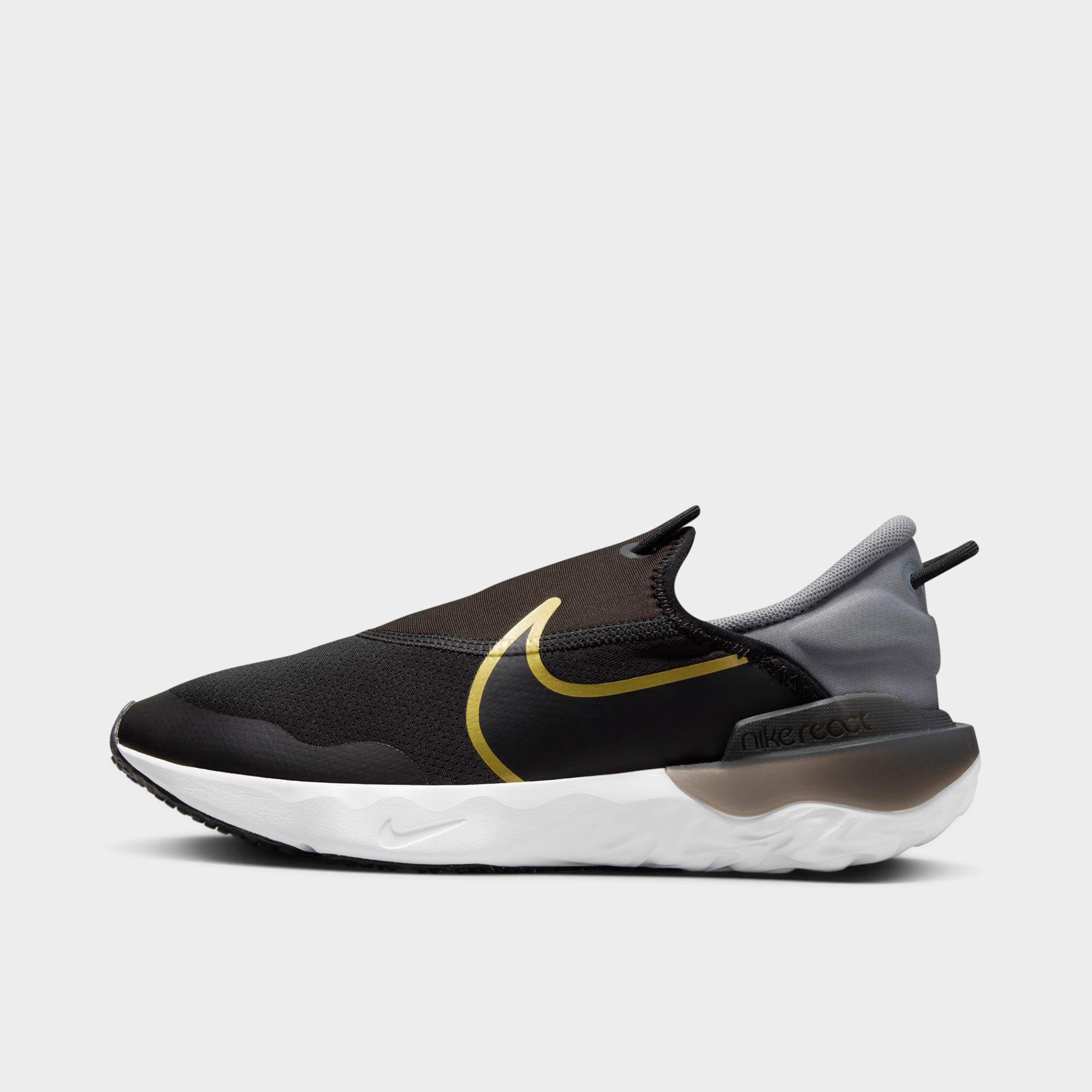 Nike Big Kids' React Flow Running Shoes In Black/cool Grey/white/metallic Gold