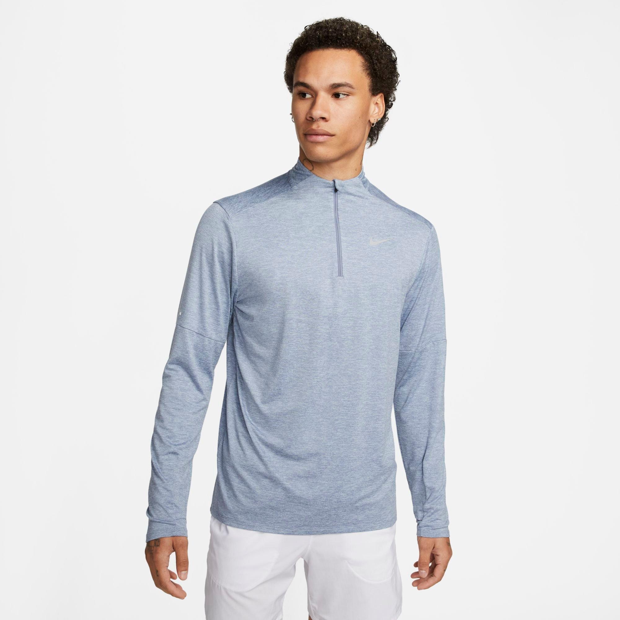 Nike Dri-fit Element Half Zip Running Pullover In Ashen Slate/cobalt Bliss/heather