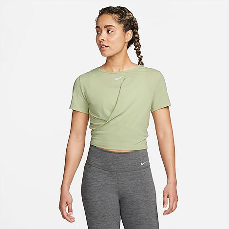 Nike Women's Dri-fit One Luxe Twist Standard Fit Short-sleeve Shirt In Olive Aura