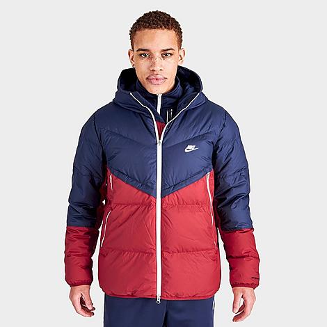 Nike Men’s Sportswear Storm-FIT Windrunner Zip-Up Down Jacket in Red/Blue/Midnight Navy Size Medium 100% Polyester