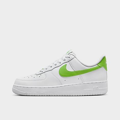 Shop Nike Women's Air Force 1 Low Casual Shoes In White/action Green
