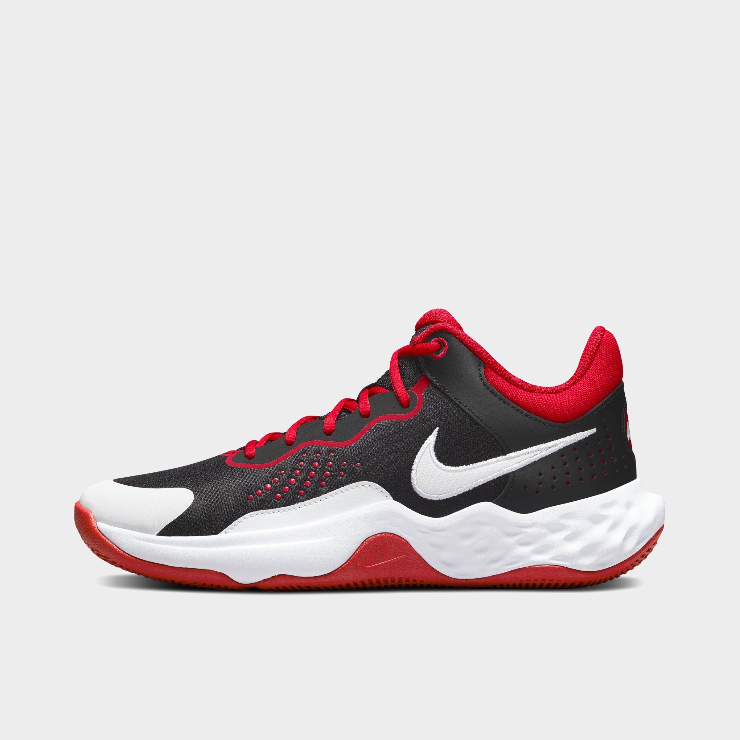 Nike Men's Fly By Mid 3 Basketball Shoes In Black/white/gym Red