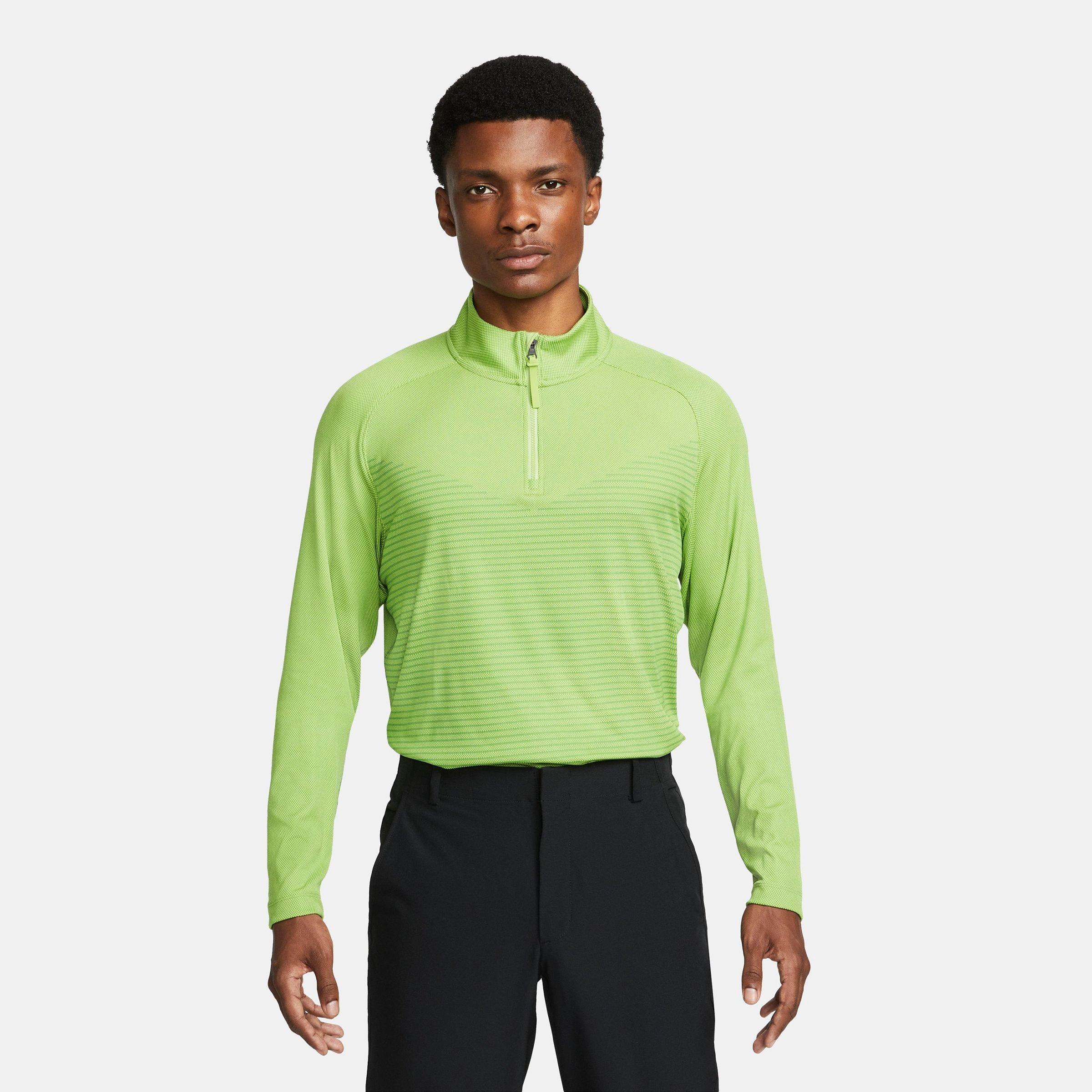 Nike Men's Dri-FIT ADV Vapor Quarter-Zip Long-Sleeve Golf Top in CHLOROPHYLL/ATOMIC G Size: Small