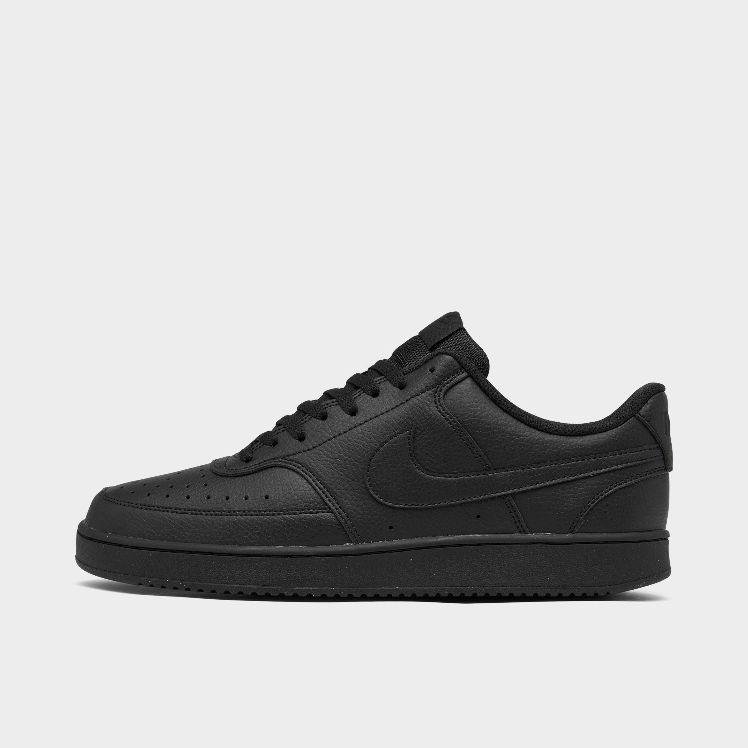 Shop Nike Men's Court Vision Low Next Nature Casual Shoes In Black/black/black