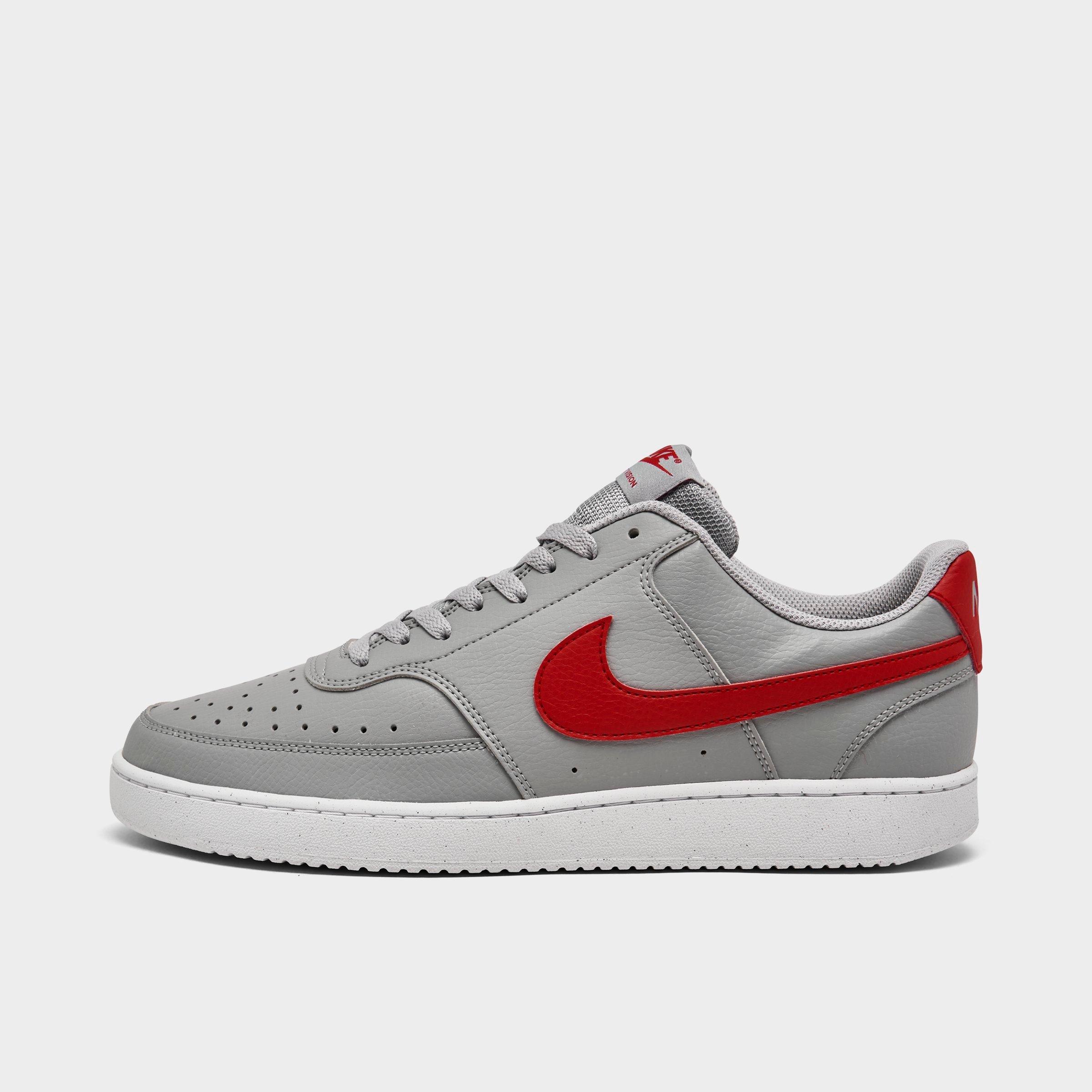 Nike Court Vision Next Nature Sneaker In Wolf Grey/white/university Red