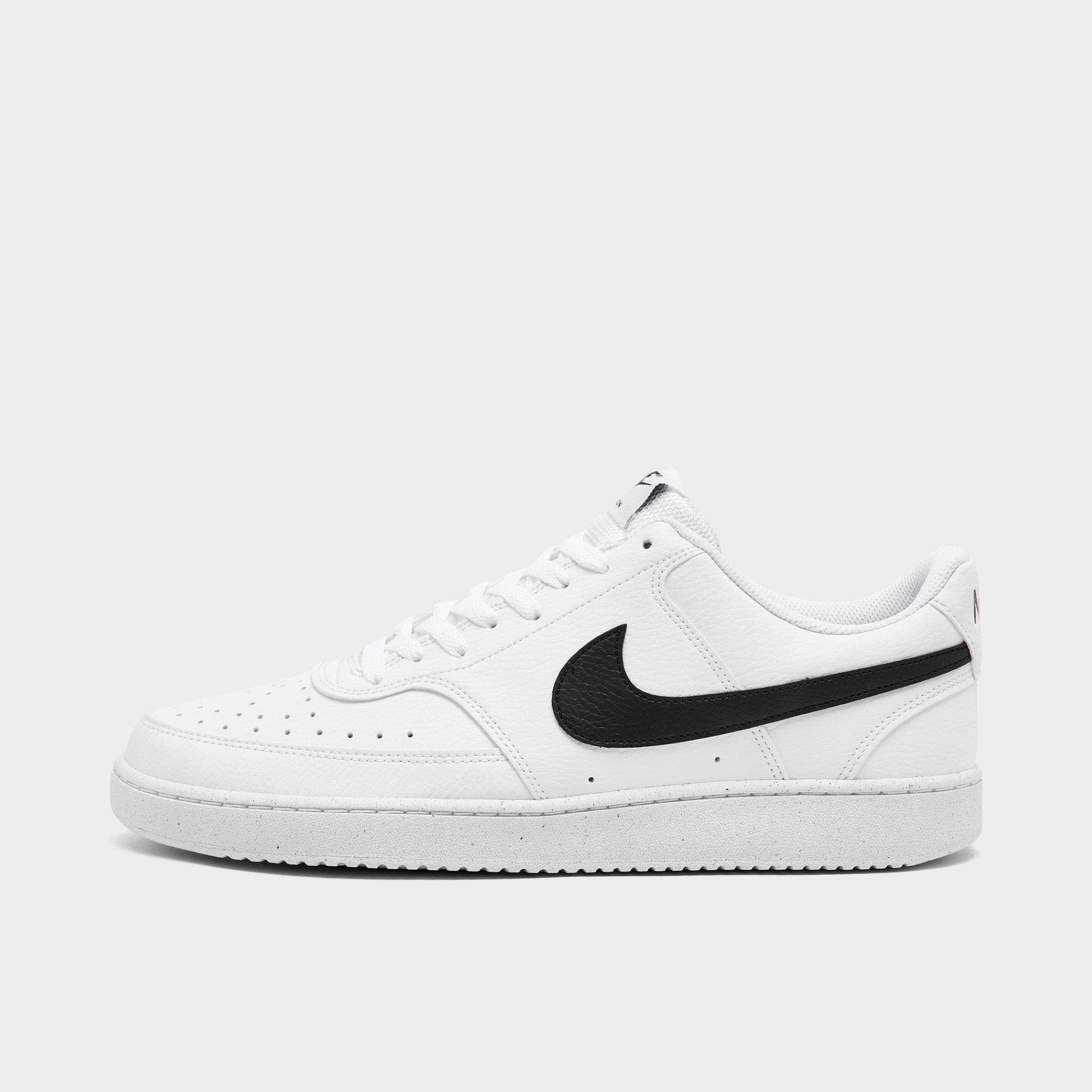 Shop Nike Men's Court Vision Low Next Nature Casual Shoes In White/white/black