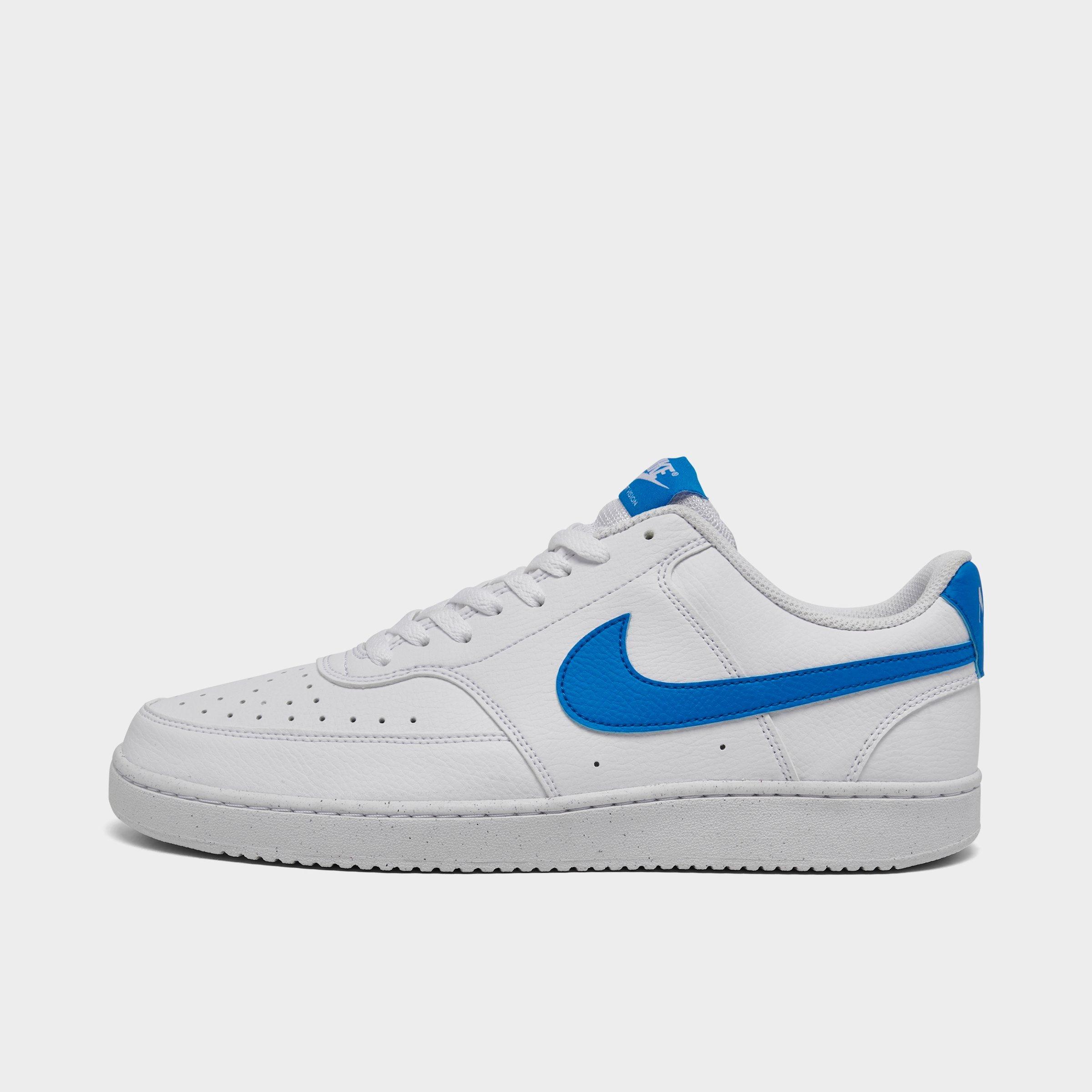 Nike Men's Court Vision Low Next Nature Casual Sneakers From Finish Line In White/light Photo Blue