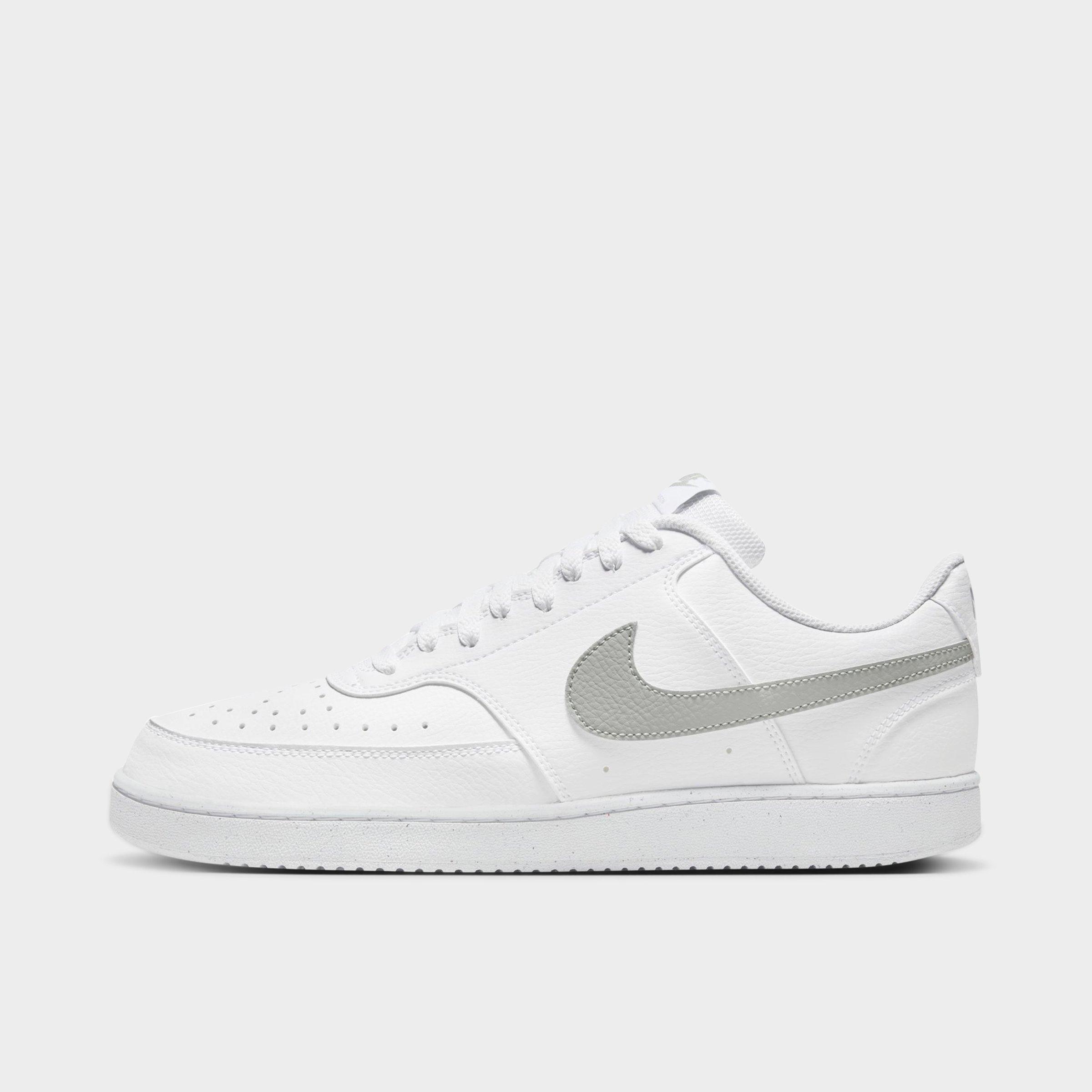 Shop Nike Men's Court Vision Low Next Nature Casual Shoes In White/white/light Smoke Grey