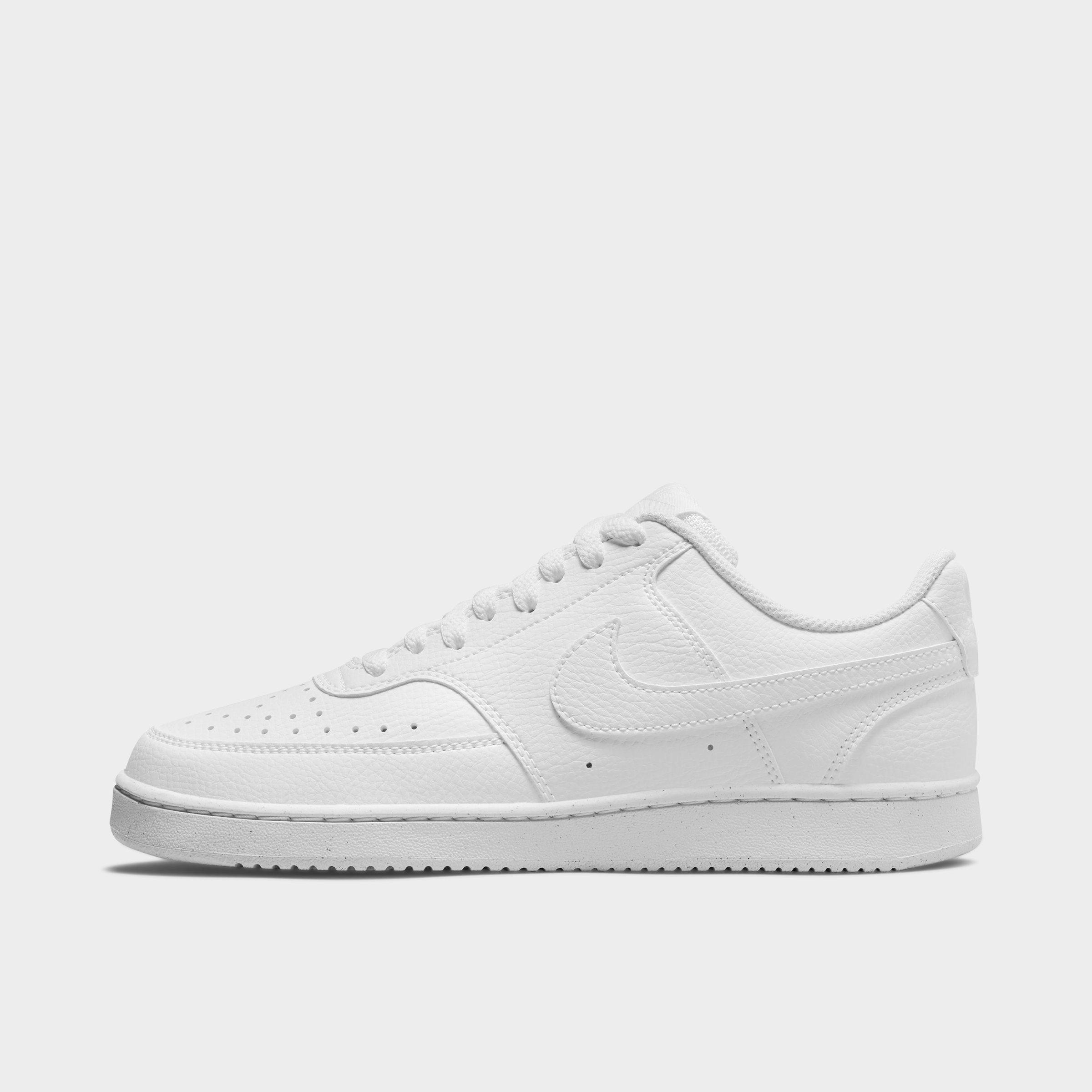 Nike Women's Court Vision Low Next Nature Casual Shoes in White/White/White Size: 5.0