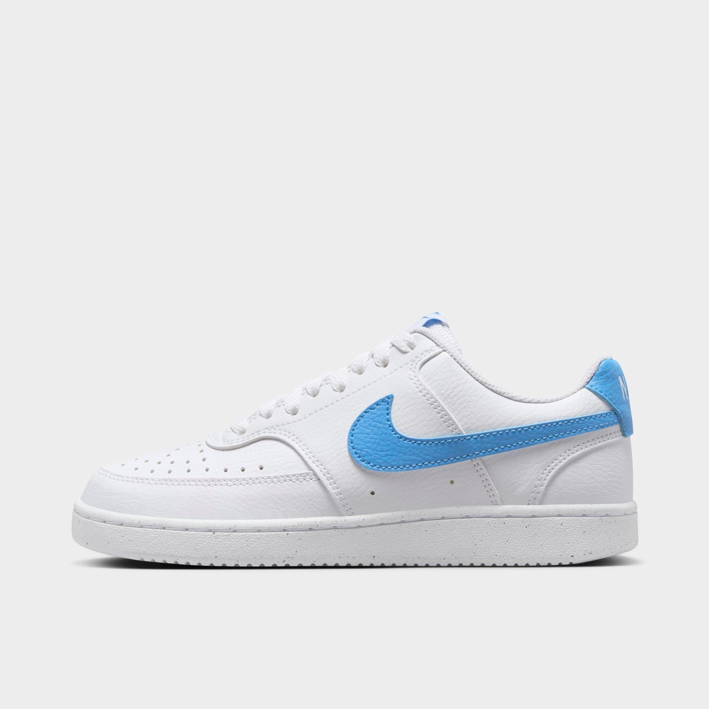 Nike Women's Court Vision Low Next Nature Casual Shoes In White/university Blue