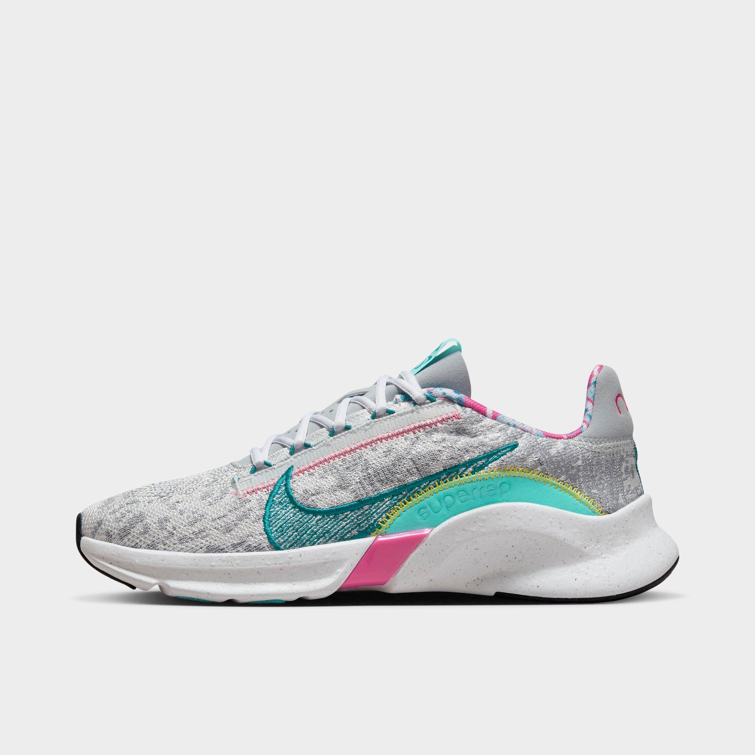 Nike Women's Superrep Go 3 Flyknit Next Nature Training Shoes In Photon Dust/bright Spruce/wolf Grey/dynamic Turquoise/pinksicle/yellow Strike