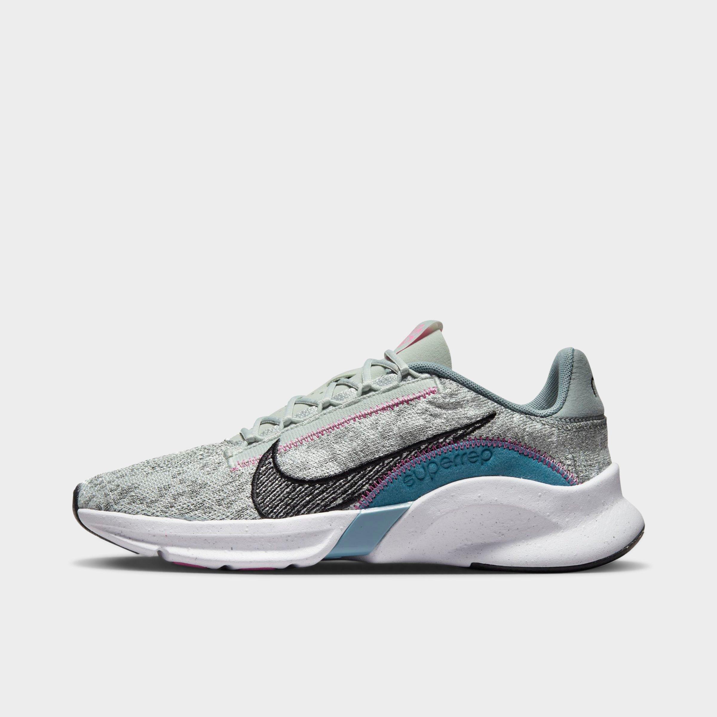 Nike Women's Superrep Go 3 Flyknit Next Nature Training Shoes In Light Silver/black/mica Green/noise Aqua/cosmic Fuchsia/pink Spell