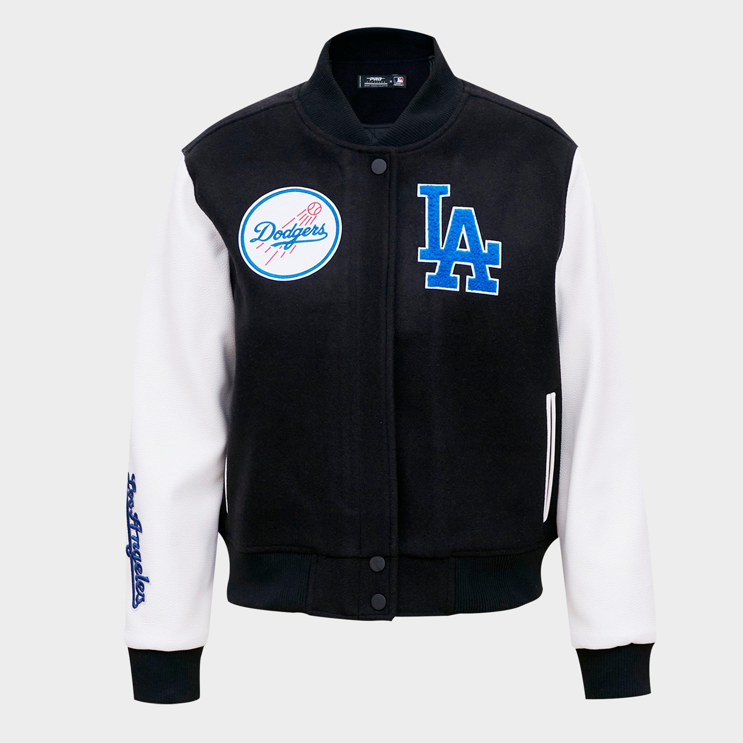Pro Standard Women's Los Angeles Dodgers MLB Classic Wool Varsity Jacket in Black/White Size: XS