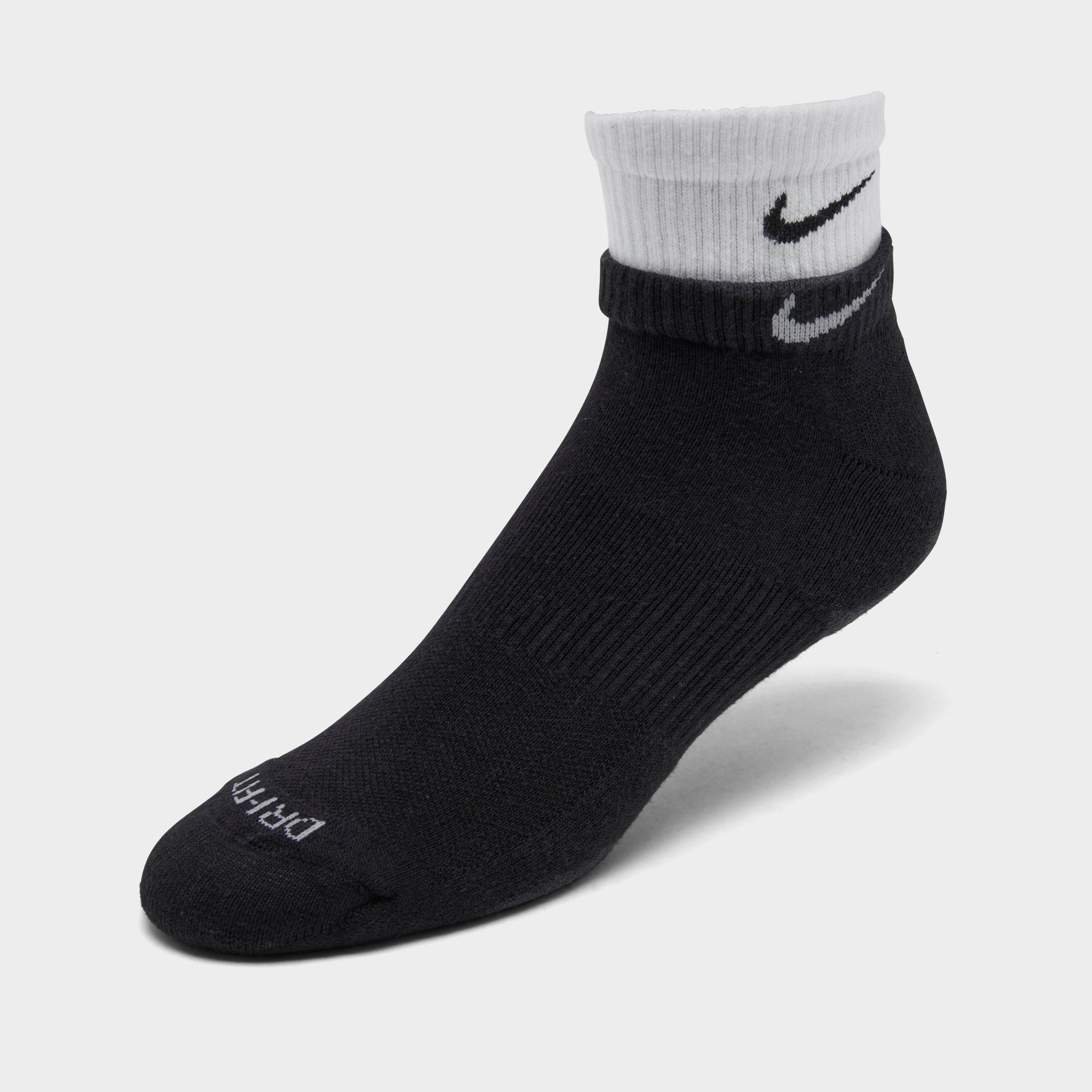 Nike Everyday Plus Cushioned Training Ankle Socks In Black/white/black